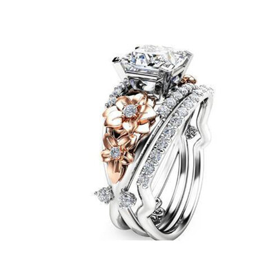 

1PC Wedding Crystal Silver Color Rings Engagement Gold Color Cubic Zircon Ring Fashion New Brand Bijoux For Women Jewelry