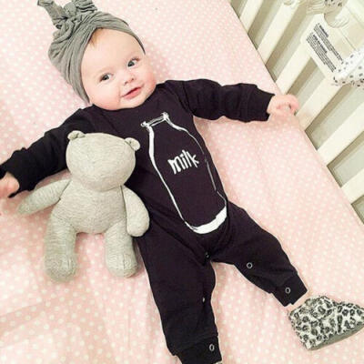 

UK Newborn Baby Boy Girl Cute Romper Jumpsuit Pajamas Long Sleeve Clothes Outfit