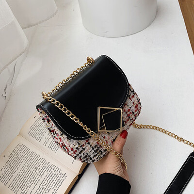 

Qiao Bani 2019 new Korean fashion Dongdaemun hit color flip small square bag shoulder diagonal trend handbags