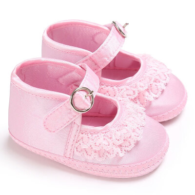 

2017 Summer Baby Toddler First Walkers Girls Lace Cute Print Crib Shoes Soft Prewalker Soft Sole Anti-Slip Shoes A