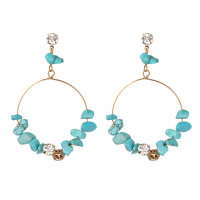 

2019 za Natural Stone Beads Drop Earrings For Women Vintage Crystal Bird Pendant Dangle Earrings Statement Jewelry