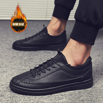 

Mens shoes in autumn the new Korean version of leisure shoes black working shoes small leather shoes mens board shoes