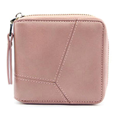 

Simple Square Lady Wallet Short Paragraph Zipper Small Wallet Mini Card Holder Purse