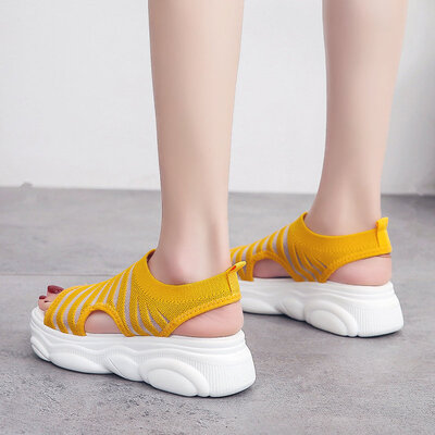 

Sandals Women Summer Baitao Sports Leisure Flying Weave Elastic Socks Shoes Breathable Beach Shoes Lazy Shoes