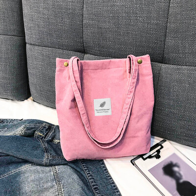 

Tailored Fashion Women Corduroy Pure Color Shoulder Bag Satchel Tote Hand Bag Travel Bag
