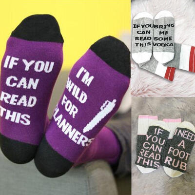 

Custom wine socks If You can read this Bring Me a Glass of Wine Purplewhite