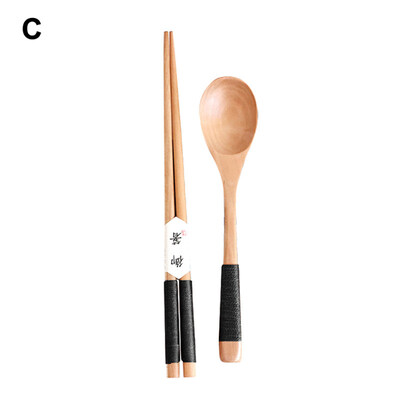 

Japanese Vintage Travel Portable Wooden Chopsticks Spoon Tableware Set Xmas Gift