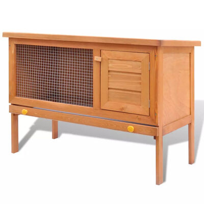 

Outdoor Rabbit Hutch Small Animal House Pet Cage 1 Layer Wood