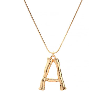 

Gold Letter Necklace Hot Fashion Vintage Jewelry Hyperbole Big English Letter Pendant Gold Chain Dangle Necklace For Women Gift