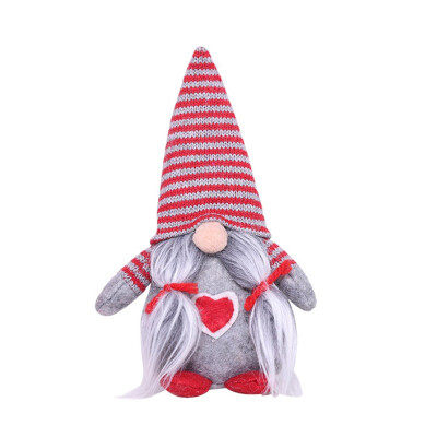 

New Hot Christmas Santa Doll With Striped Hat Holiday Desktop Ornament Swedish Plush Doll Gift Christmas Decorations Pendant