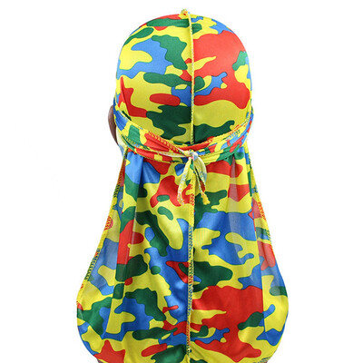 

Long Tail Satin Print Turban Hijab Cap Hair Accessories Cancer Chemo Hat For Men Women
