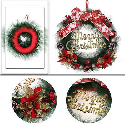 

〖Follure〗Christmas Wreath Decor For Xmas Party Door Wall Hanging Garland Ornament 40CM