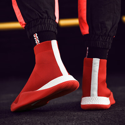 

2019 new spring&summer socks shoes men hip hop high socks shoes Korean fashion breathable mesh casual sports shoes