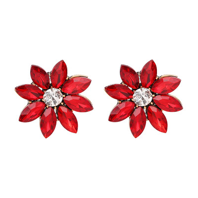 

2018 Luxury Retro Crystal Stud Earrings with opal Stone Women Fashion Trend Statement Jewelry For Women 13 Colors J50059