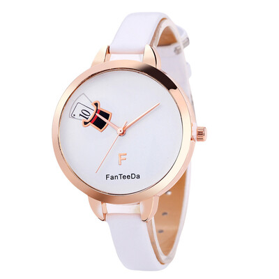 

Temperament Womens Watches Simple Pattern Dial Ladies Fashion Quartz Wristwatch Golden border Clock Casual Gift Reloj Mujer