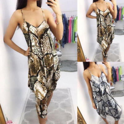 

Womens Deep V Neck Sleeveless Casual Jumpsuit Long Pants Romper Playsuit Party