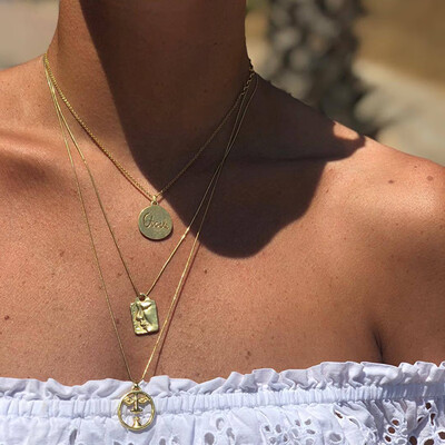 

New Arrival Three Layer Pendant Necklace For Women 2 Colors Metal Necklaces Sexy Beach Party Jewelry Gift