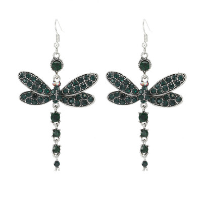 

Woemn Gorgeous Colors Dragonfly Crystal Rhinestone Plated Hook Earrings Jewelry