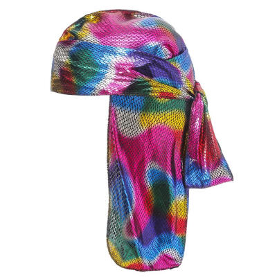 

Hip Hop Unisex Pirate Headwear Headscarf Long Tail Hat Laser Headwraps Cap