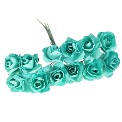 

12PcsBunch 25mm Artificial Paper Flowers for Wedding Car Fake Roses Used For Candy Box DIY Wreath Handmade Decoration