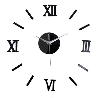 

Roman Numerals Mirror Effect Sticker DIY Wall Clock Home Decoration