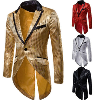 

2019 New Mens Casual Slim Fit Formal One Button Suit Blazer Coat Jacket Tops