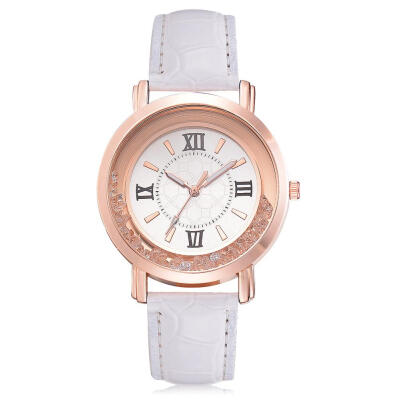 

GAIETY Rhinestone Quartz Watches Women Leather Strap Analog Wristwatch