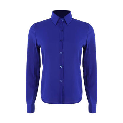 

Solid Color Chiffon Blouse Turn Down Collar Loose Women Fashion Office Tops