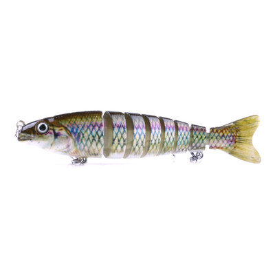 

127CM Mini 3D Artificial Bait False Multi Joint Fish Shape Eco-friendly ABS Plastic Hard Fishing Lure With 2 Treble Hooks