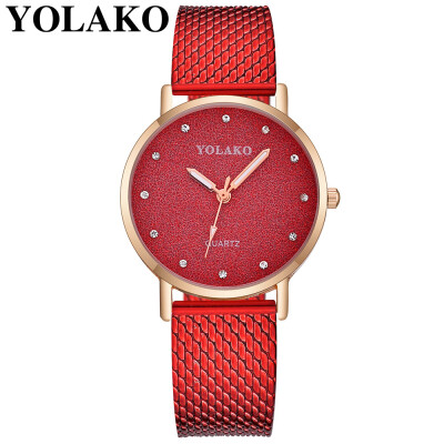 

YOLAKO Women Watches reloj mujer Quartz Stainless Steel Band Mesh Magnet Buckle Starry Sky Analog Wrist Watch zegarek damski 533