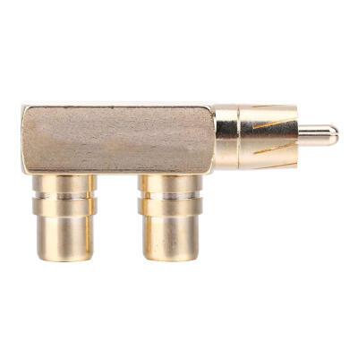 

RCA Male to 2 RCA Female Right Angle Audio Plug Splitter Adapter Connector
