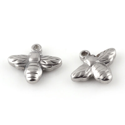 

304 Stainless Steel Charms Bees Stainless Steel Color 135x165x4mm Hole 15mm