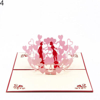 

Heart Ship Birthday Cake Handmade 3D Pop Up Holiday Christmas Greeting Cards