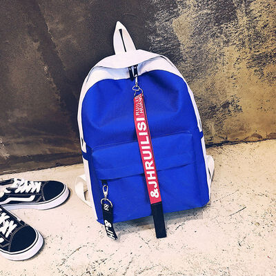 

fashion 2019 Women Lightweight Casual Zipper Color Letter Waterproof Backpack Daypack Travel Outdoor Work College Bag