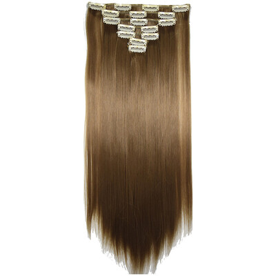 

〖Follure〗Full Head Women Clip Synthetic High Temperature Wire Straight Hair Piece