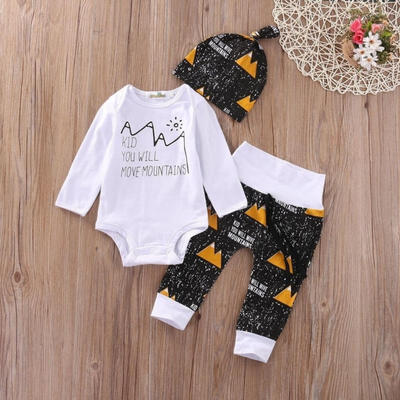 

Christmas 3PCS Toddler Baby Clothes Romper shirtPants Hat Outfits Set 0-18M