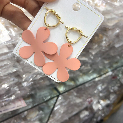 

2019 latest design brand color flower earrings generous minimalist temperament fashion summer gift Korean earrings for women
