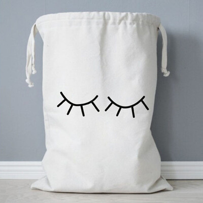 

Large Baby Toys Storage Canvas Printed Bags Laundry Drawstring Bag Hanging UK