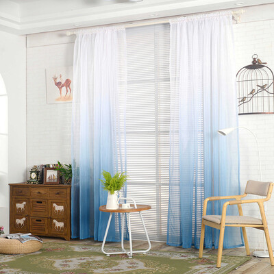 

Toponeto Gradient Sheer Curtain Tulle Window Voile Drape Valance Smooth Panel Fabric