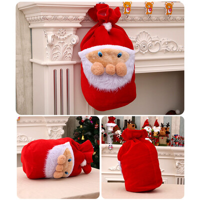 

〖Follure〗Christmas Santa Claus Candy Bag Cute Xmas Gift Large Sack Pouch Party Home