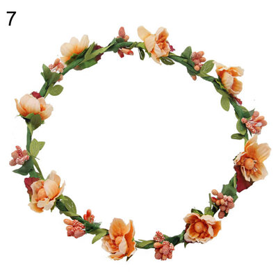 

Girls Faux Flower Hair Headband Garland Wreath Wedding Party Bride Headpiece