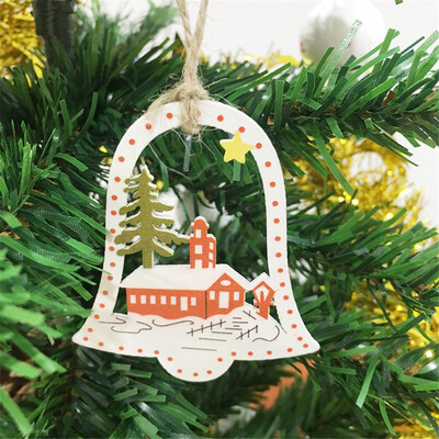 

〖Follure〗10Pcs DIY Cartoon Craft Christmas Xmas Wood Chip Hanging Ornaments Decor