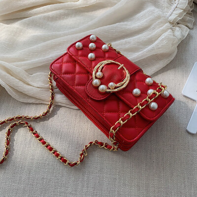 

Small fragrance rhombic embroidered line bag female 2019 new fashion Korean version of the wild single shoulder Messenger bag chain small square bag