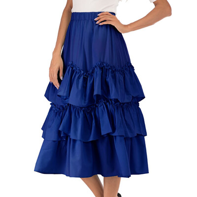 

Roseonmyhand Women Retro Cake Skirt High Waist Flared Pleated Skirt A Line Skirt Midi Skirt