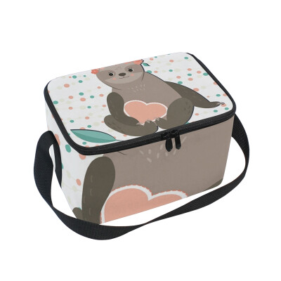 

ALAZA Lunch Box Insulated Cute Girl Sloth Lunch Bag Large Cooler Tote Bagfor Men Women