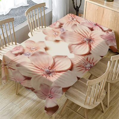 

Gobestart Primeval 3D Flower Table Cloth Rectangular Tea Table Cover Dining Home Decor