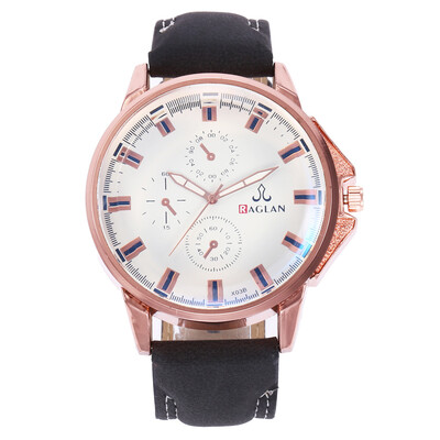 

Supply mens new sports military watch fake three-eye large dial belt quartz watch