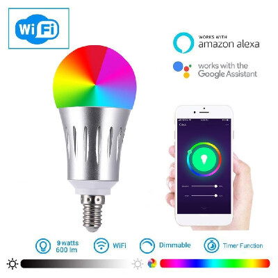 

2178 Smart WIFI LED Bulb WIFI Light RGB Multicolor LED Bulb 9W E2627 Dimmable Light Phone Remote Control Compatible with Alexa Go