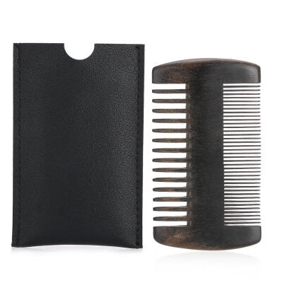 

Greensen Ebony Mustache Shaper with Black PU Leather Bag Styling Comb Tool Beard Shaping Comb