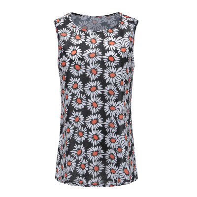 

Starmoon Women Ladies Summer O-Neck Flower Print Sleeveless Tank T-Shirt Tops Blouse